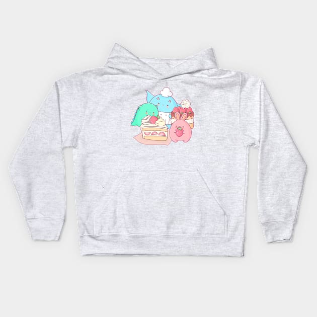 Strawberry Cake Kids Hoodie by Lani89